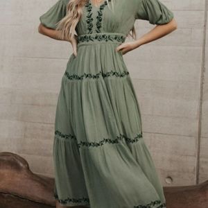 Embroidered Maxi Dress